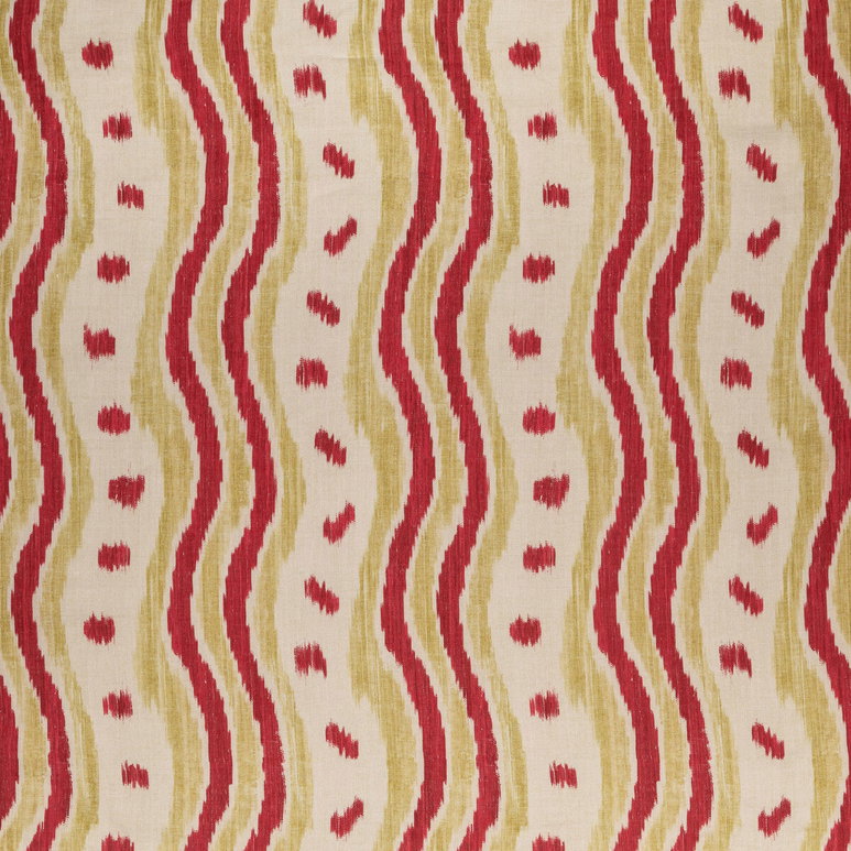 Lee Jofa Ikat Stripe Red/Green Fabric