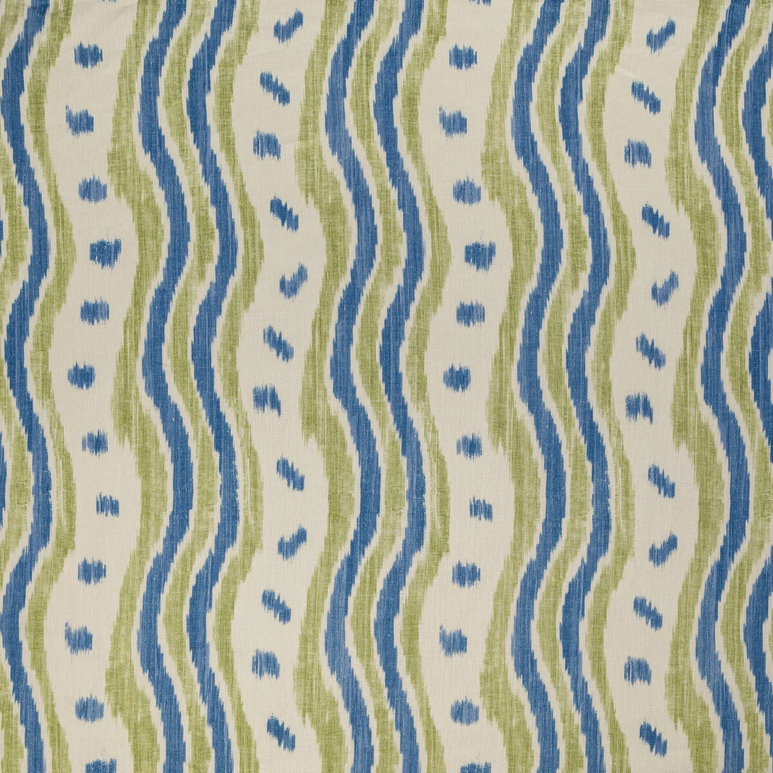 Lee Jofa Ikat Stripe Blue/Lime Fabric
