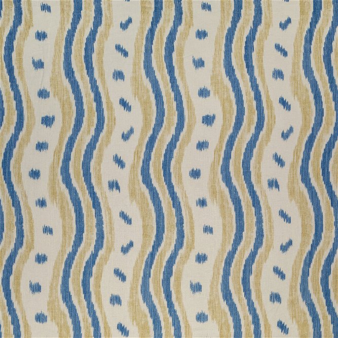 Lee Jofa Ikat Stripe Blue/Yellow Fabric