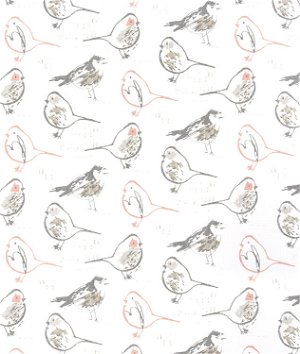 Premier Prints Bird Toile Blush Slub Canvas Fabric