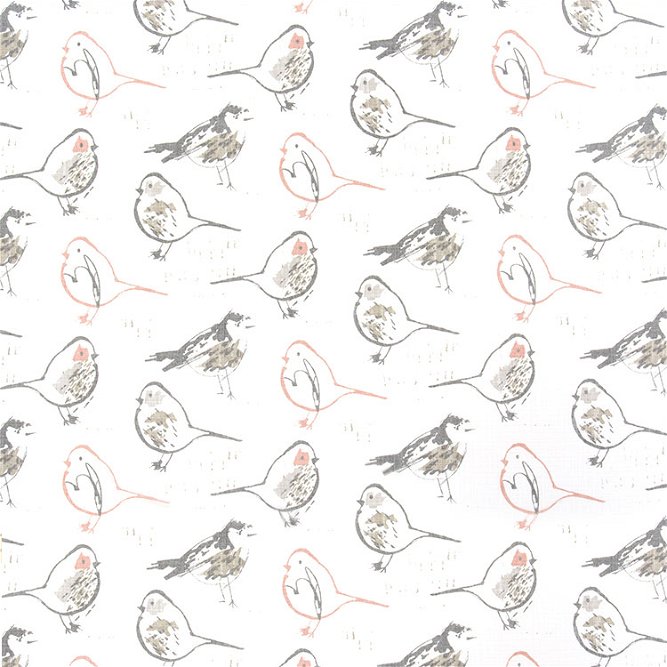 Premier Prints Bird Toile Blush Slub Canvas Fabric
