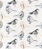 Premier Prints Bird Toile Brazilian Yellow Slub Linen Fabric