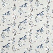 Premier Prints Bird Toile Regal Blue Slub Canvas Fabric