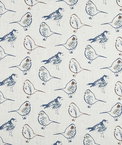 Premier Prints Bird Toile Regal Blue Slub Canvas Fabric
