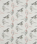 Premier Prints Bird Toile Scarlet Slub Canvas Fabric