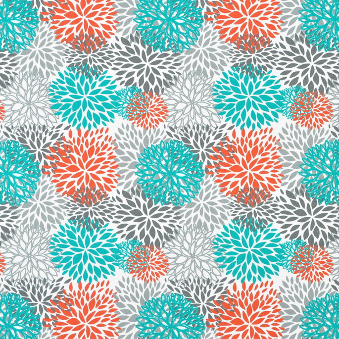 Premier Prints Outdoor Blooms Pacific Fabric image 1 of 4
