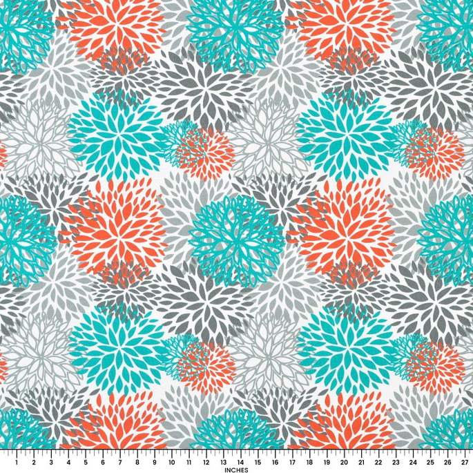 Premier Prints Outdoor Blooms Pacific Fabric image 4 of 4