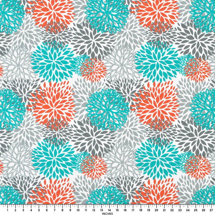 Premier Prints Outdoor Blooms Pacific Fabric image 4 of 4