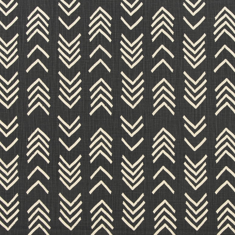 Premier Prints Bogolan Black Flame Slub Linen Natural Fabric