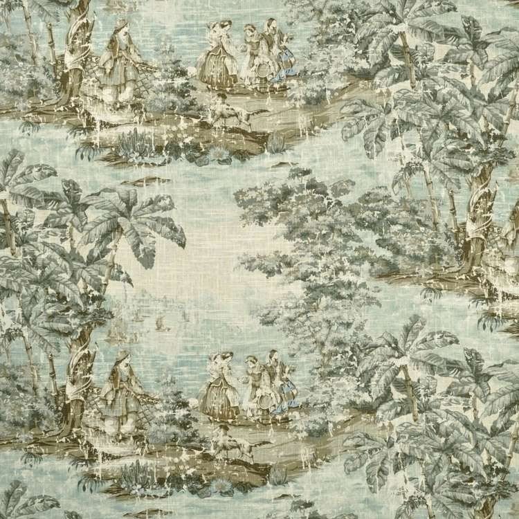 Pink Blue Floral Bird Toile Fabric by the Yard, Modern Toile De Jouy Cotton  Lawn Print for Sewing Apparel Craft Sold by the 1/2 Yard 