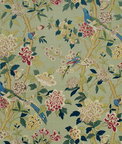 GP & J Baker Hydrangea Bird Aqua/Rose Fabric