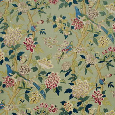 GP & J Baker Hydrangea Bird Aqua/Rose Fabric
