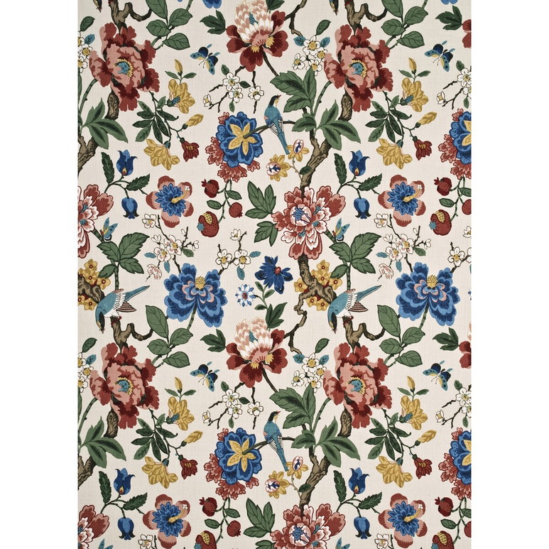 GP &amp; J Baker Persian Pomegranate Red/Green/Aqua Fabric