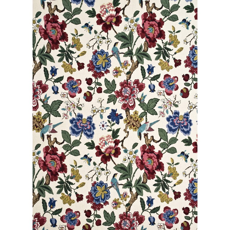 GP &amp; J Baker Persian Pomegranate Red/Indigo/Stone Fabric