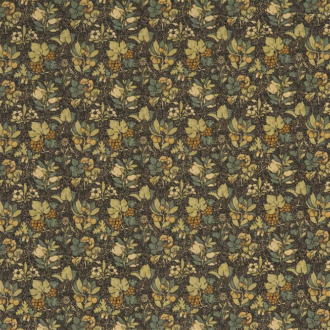 GP &amp; J Baker Meadow Fruit Charcoal/Green Fabric