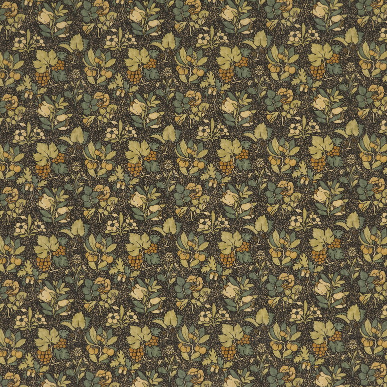 GP &amp; J Baker Meadow Fruit Charcoal/Green Fabric
