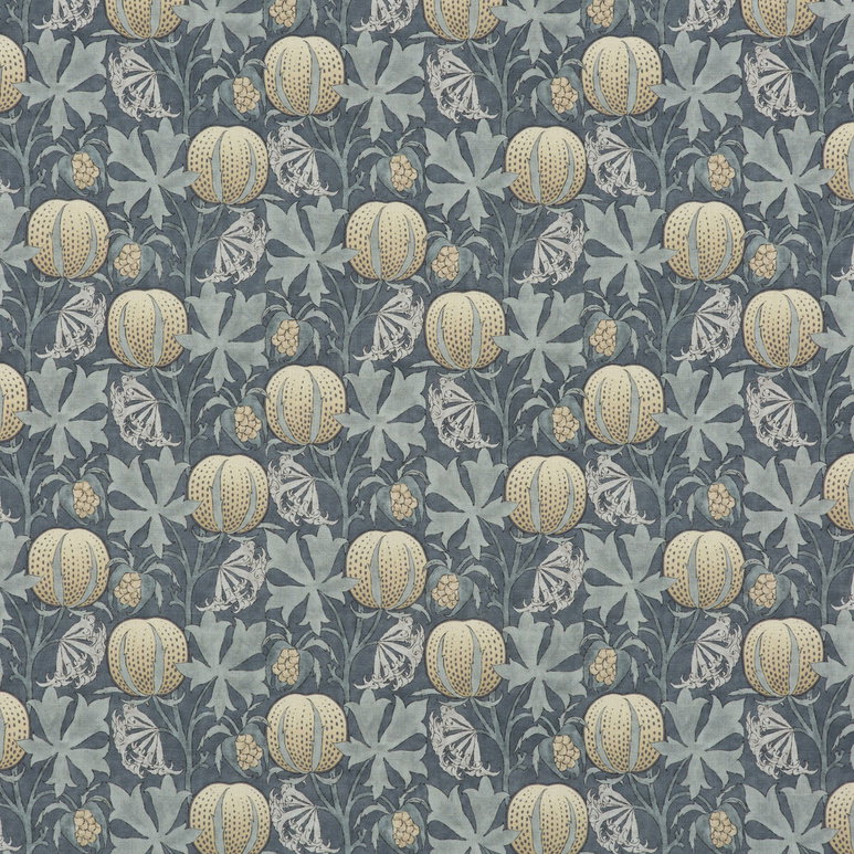 GP &amp; J Baker Pumpkins Indigo Fabric