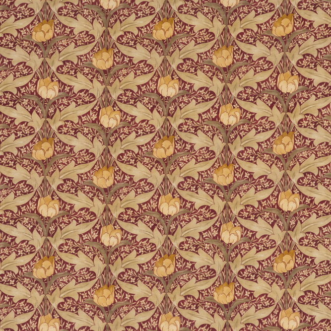GP &amp; J Baker Tulip &amp; Jasmine Red/Ochre Fabric