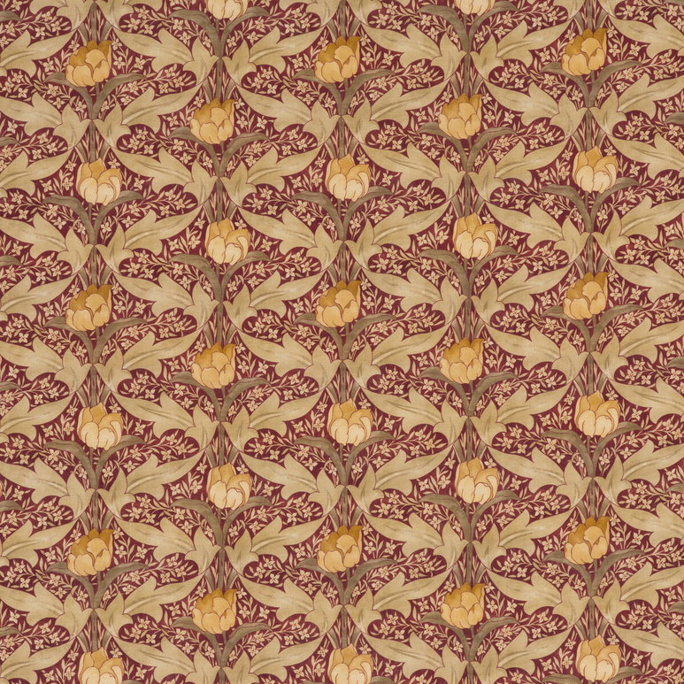 GP &amp; J Baker Tulip &amp; Jasmine Red/Ochre Fabric