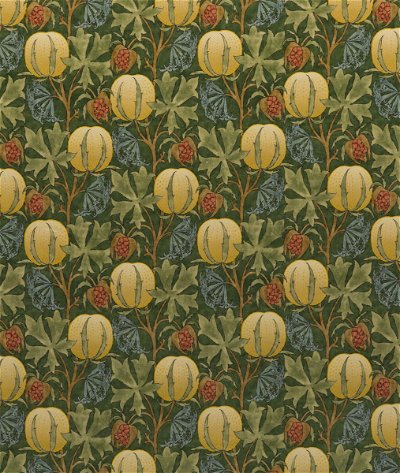 GP & J Baker Pumpkins Velvet Green/Terracotta Fabric