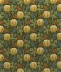 GP & J Baker Pumpkins Velvet Green/Terracotta Fabric