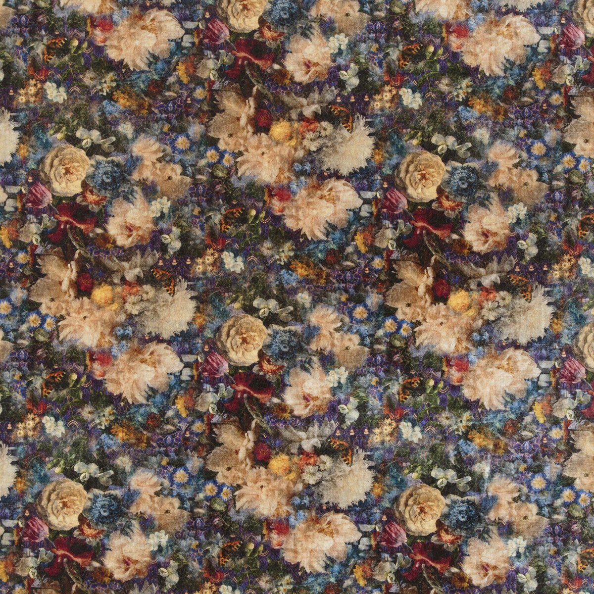 GP & J Baker Royal Garden Velvet Sapphire Fabric