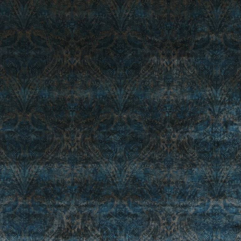 GP &amp; J Baker Royal Damask Velvet Sapphire Fabric
