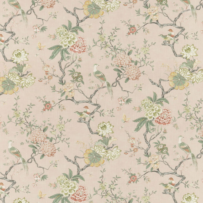 GP &amp; J Baker Oriental Bird Signature Blush Fabric