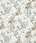 GP & J Baker Oriental Bird Signature Teal Fabric