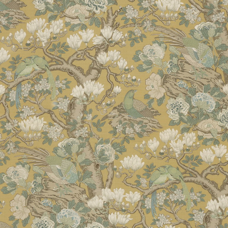 GP &amp; J Baker Rockbird Signature Ochre Fabric