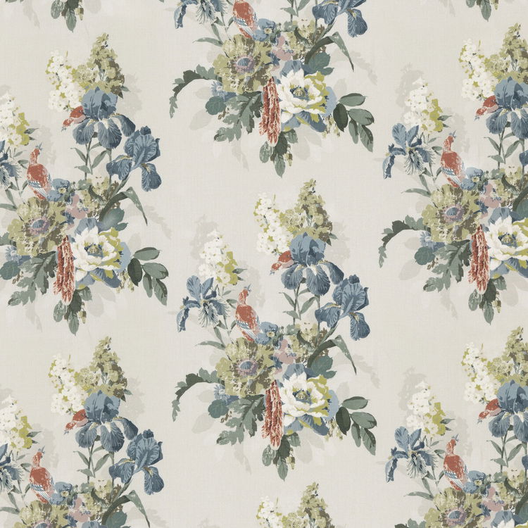 GP & J Baker Bird & Iris Indigo Fabric