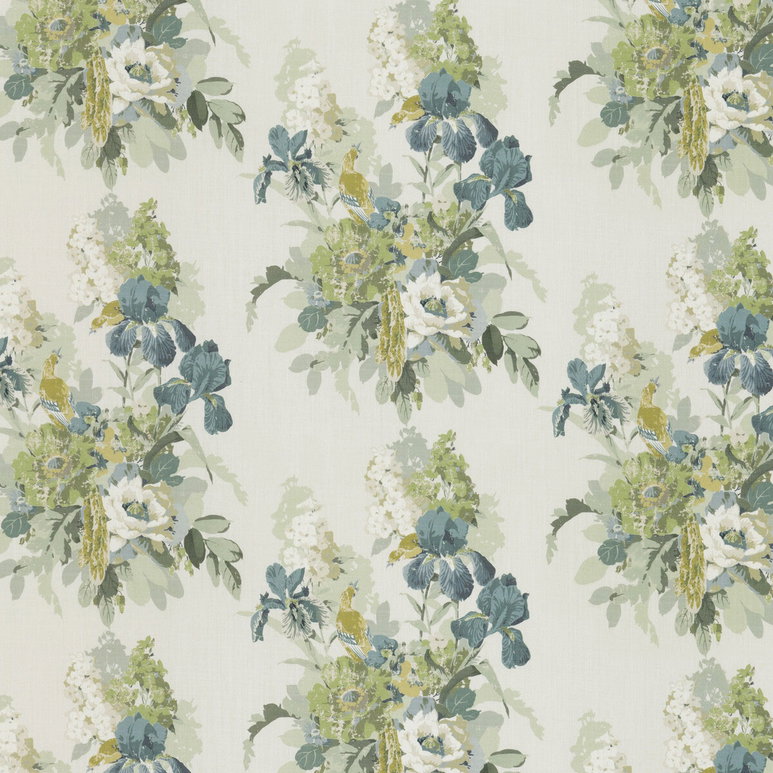 GP &amp; J Baker Bird &amp; Iris Soft Teal Fabric
