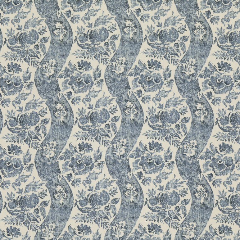 GP &amp; J Baker Caldbeck Indigo/Ivory Fabric