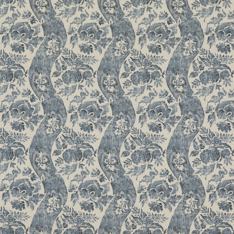 GP &amp; J Baker Caldbeck Indigo/Linen Fabric