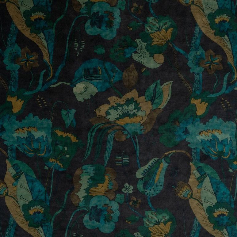 GP &amp; J Baker California Velvet Indigo/Teal Fabric