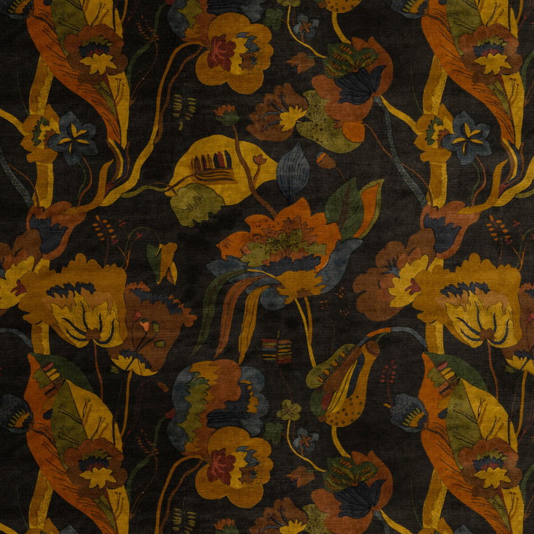 GP &amp; J Baker California Velvet Charcoal Fabric