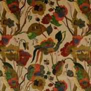 GP & J Baker California Velvet Red/Cream Fabric