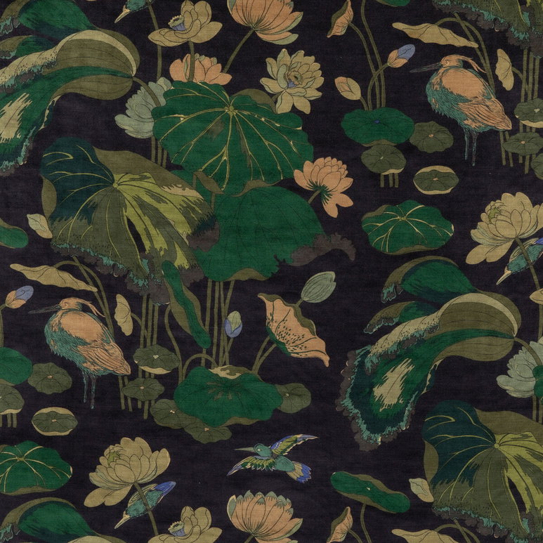 GP &amp; J Baker Nympheus Velvet Indigo Fabric