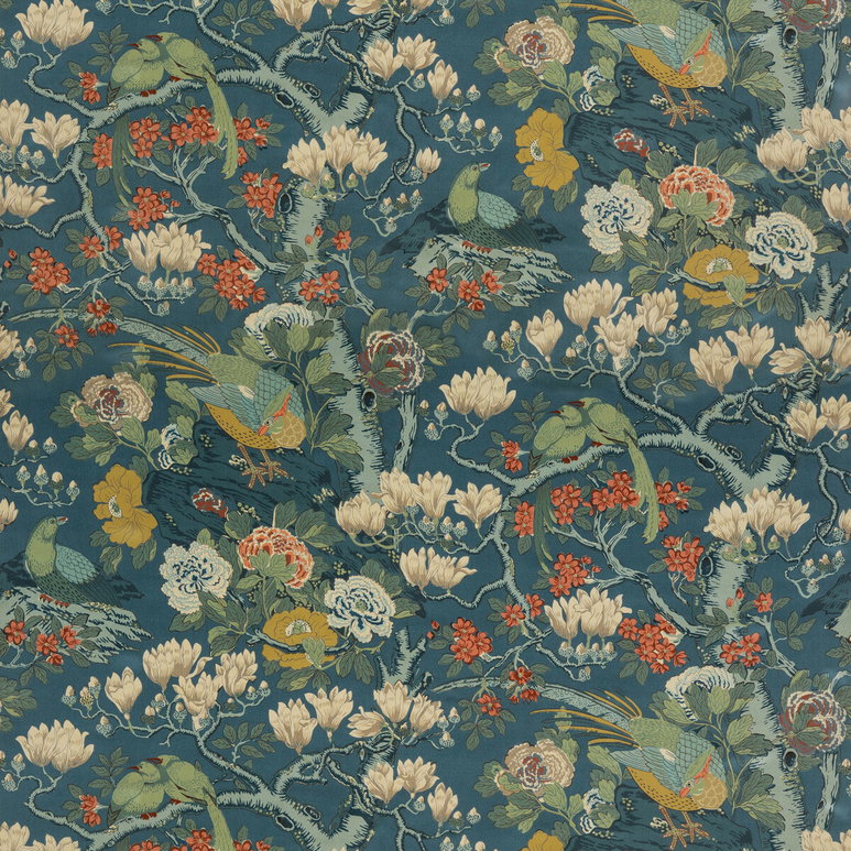 GP &amp; J Baker Rockbird Velvet Teal Fabric