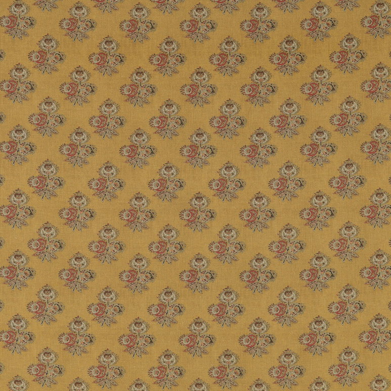 GP &amp; J Baker Poppy Paisley Ochre Fabric