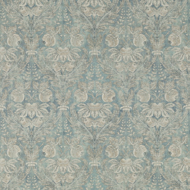 GP &amp; J Baker Lapura Damask Blue Fabric