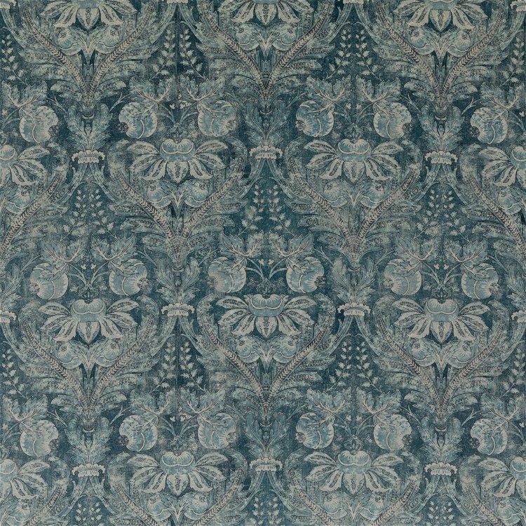 GP & J Baker Lapura Velvet Blue Fabric