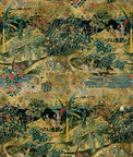GP & J Baker Ramayana Velvet Emerald/Sand Fabric