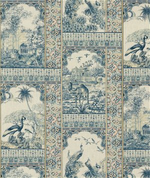 GP & J Baker Indienne Toile Red/Blue Fabric