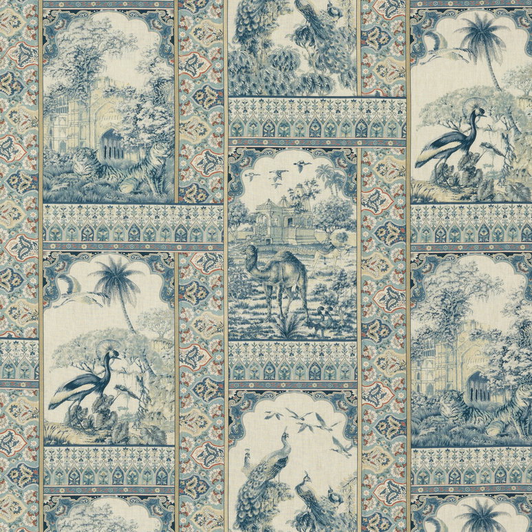 GP &amp; J Baker Indienne Toile Red/Blue Fabric
