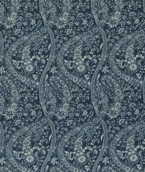 GP & J Baker Bukhara Paisley Indigo Fabric