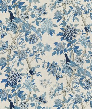 GP & J Baker Hydrangea Bird Blue Fabric