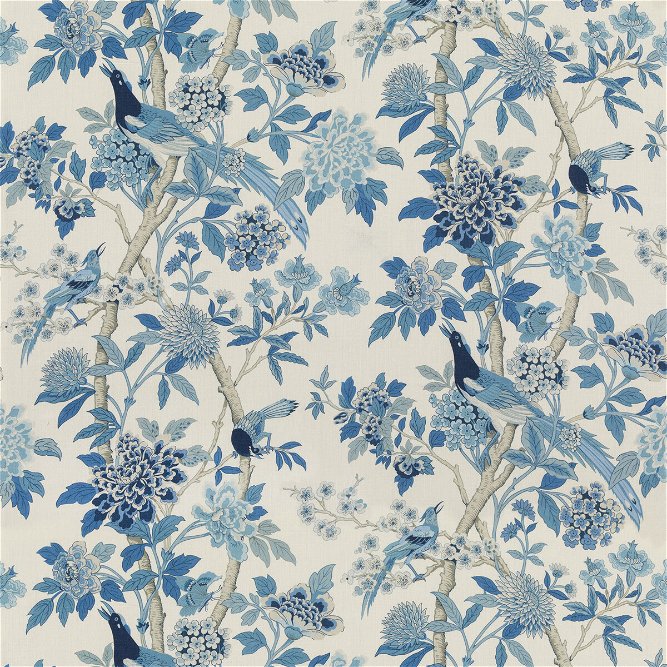 GP &amp; J Baker Hydrangea Bird Blue Fabric