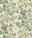 GP & J Baker Hydrangea Bird Green Fabric