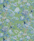 GP & J Baker Hydrangea Bird Emerald/Blue Fabric